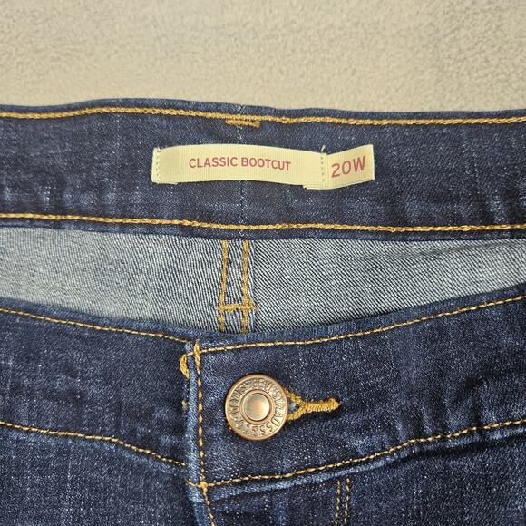 Levis Classic Boot Jeans Womens 20W Dark Wash Blue Stretch Denim Mid Rise - Picture 3 of 13